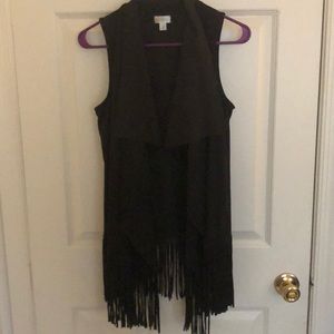 Suede Fringe Vest XS